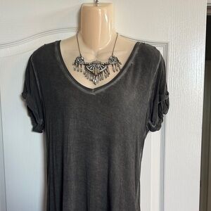 PAIGE Dark Gray Short Sleeve Top
